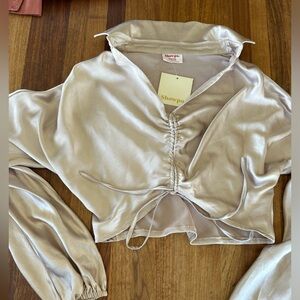 NWT silky champagne blouse